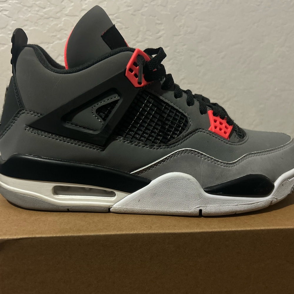 Jordan Sneakers - Gray and Black with Red Accents